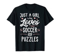 Just Who Loves Soccer And Puzzles Gift T-Shirt - Unique Graphic for Adults