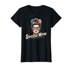 Patriotic Soccer Mom American Flag T-Shirt - Casual Everyday Wear Unisex