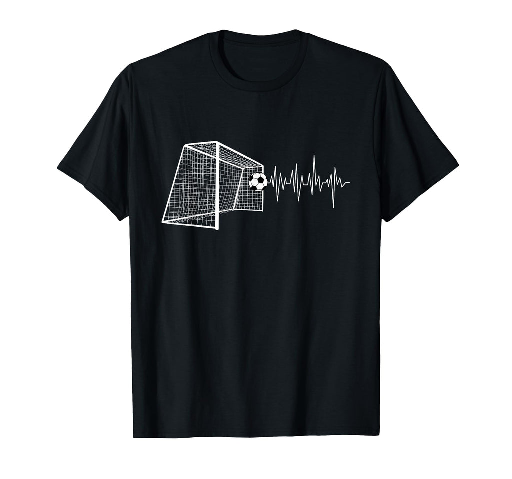 Funny Soccer Heartbeat Ecg Football T-Shirt - Custom Art Print Men Women