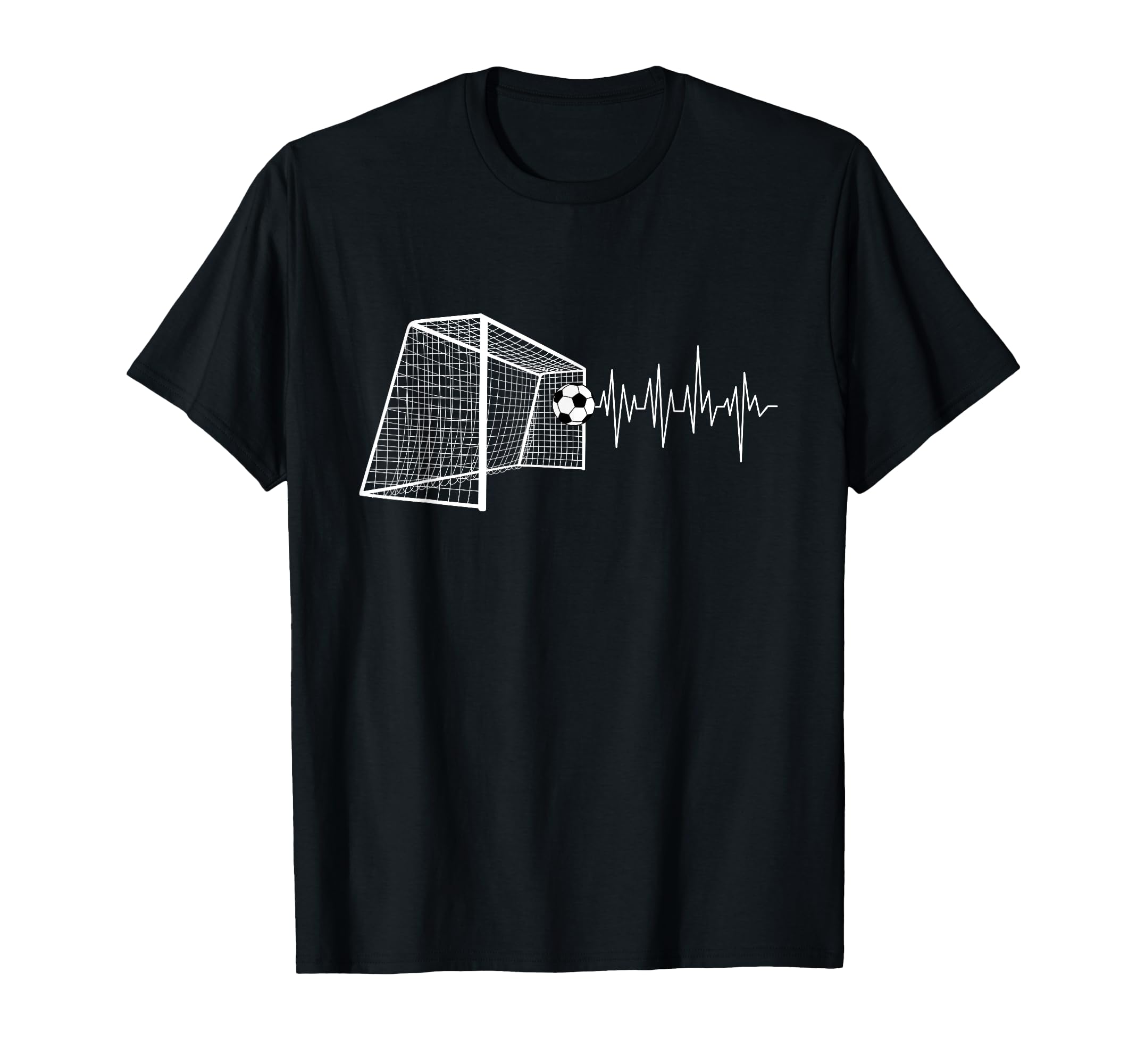 Funny Soccer Heartbeat Ecg Football T-Shirt - Custom Art Print Men Women