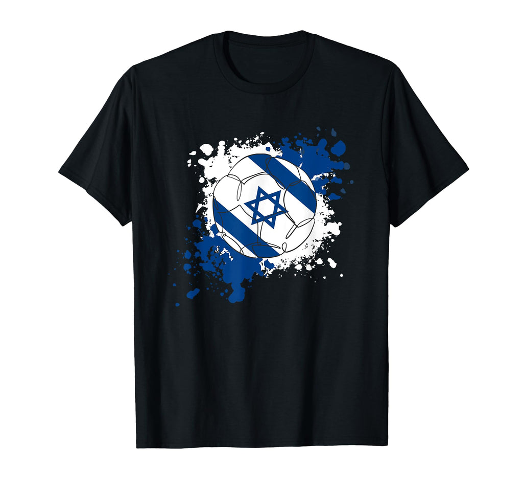 Soccer Ball Flag Israel T-Shirt - Custom Art Print Men Women