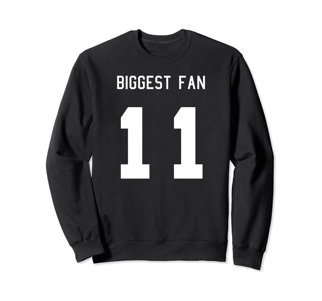 Number 11 Biggest Fan Sport Spirit Sweatshirt - Graphic Print for Adults