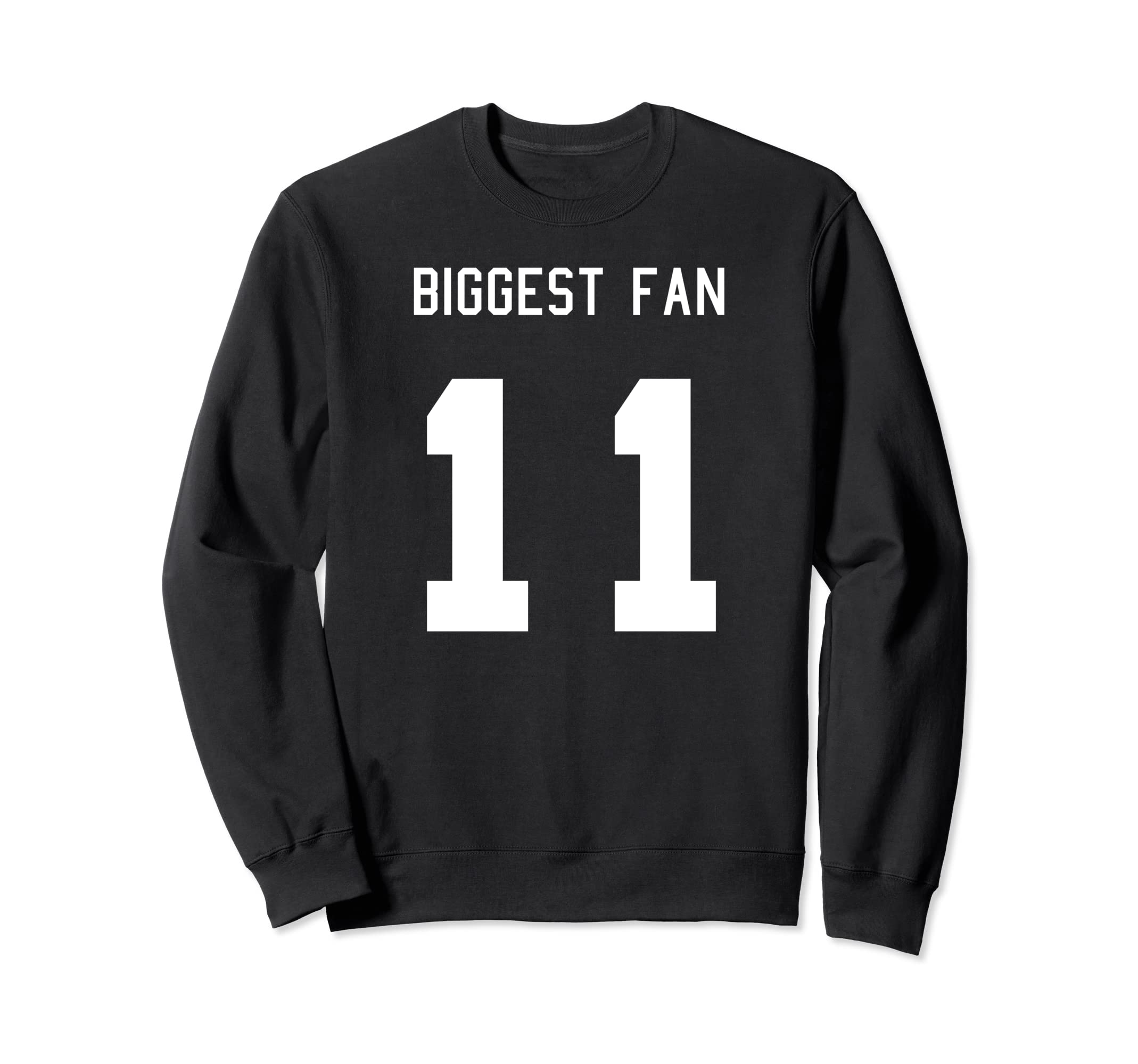 Number 11 Biggest Fan Sport Spirit Sweatshirt - Graphic Print for Adults