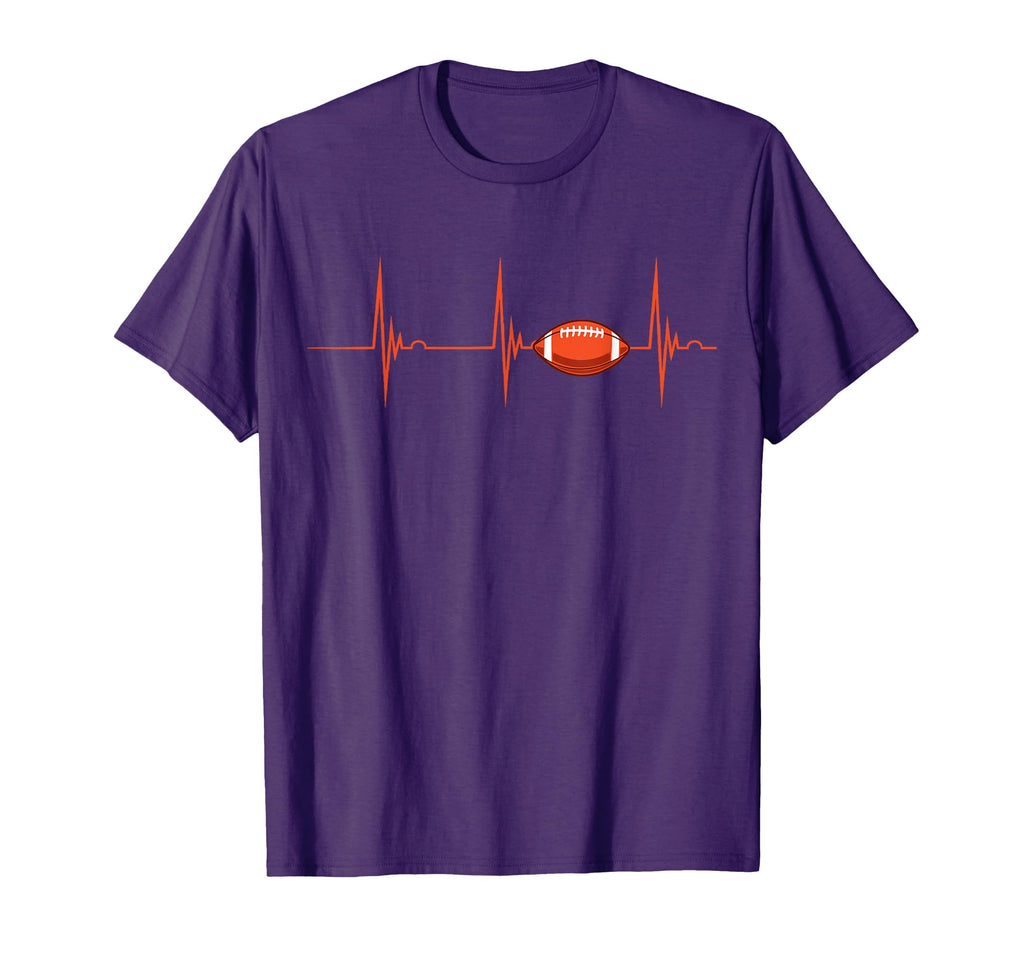 American Football Heartbeat Ecg Pulse T-Shirt - Minimalist Print Men Women
