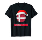 Denmark Soccer Soccer Ball Santa T-Shirt - Fun Novelty Design for Adults