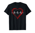 Ekg Heartbeat Love Cardiogram Hollow Ecg T-Shirt - Graphic Print Men Women