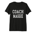 Coach Maggie Custom Football Soccer T-Shirt - Novelty Apparel for Adults