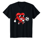 Valentine Soccer Heart Sport Love T-Shirt - Unique Graphic Unisex