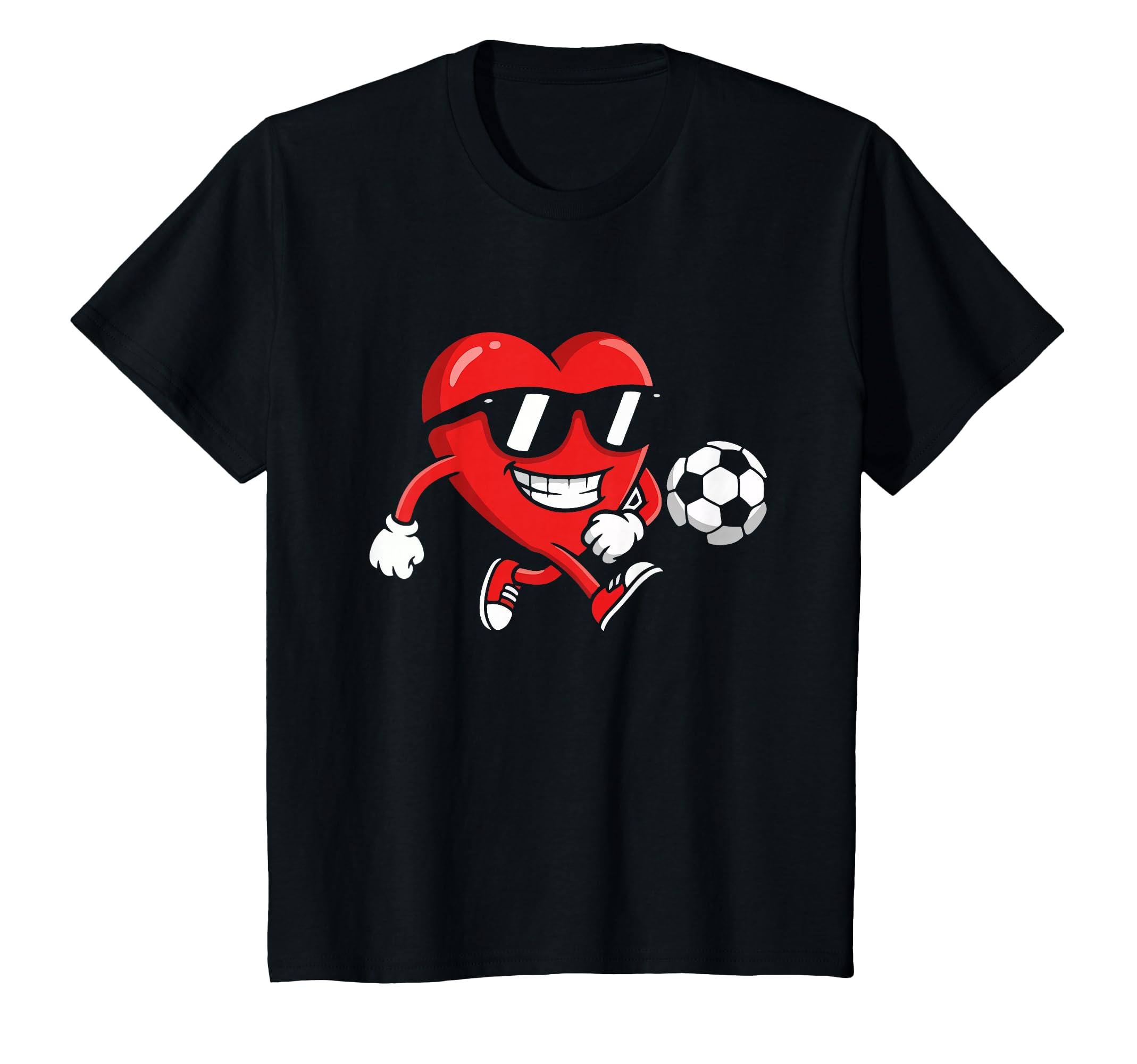 Valentine Soccer Heart Sport Love T-Shirt - Unique Graphic Unisex