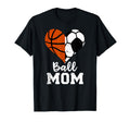 Ball Mom Heart Funny Soccer T-Shirt - Streetwear Style Men Women