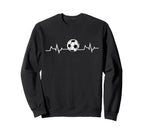 Soccer Heartbeat Soccer Lover Sweatshirt - Casual Everyday Wear Men Women
