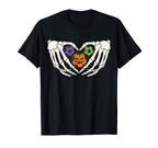 Funny Soccer Halloween Skeleton Hands T-Shirt - Aesthetic Graphic Unisex