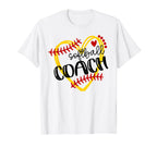 Personalized Softball Heart Coach T-Shirt - Streetwear Style Unisex