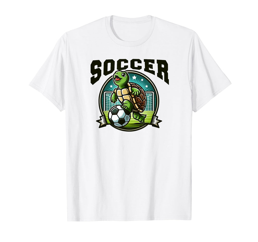 Soccer Turtle Playing Soccer T-Shirt - Trendy Graphic for Adults