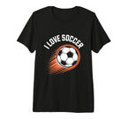 I Love Soccer Speeding Ball Tri Blend T-Shirt - Unique Graphic Unisex