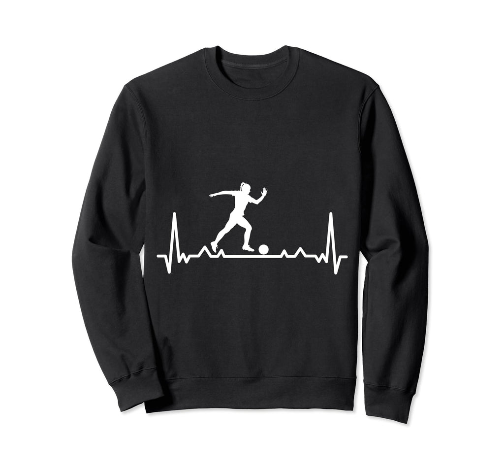 Soccer Heartbeat And Player Soccer Sweatshirt - Graphic Print for Adults