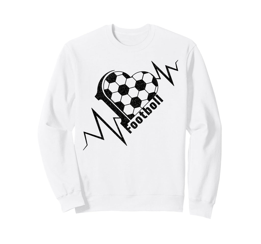 Love Football Heartbeat Soccer Pulse Sweatshirt - Aesthetic Graphic Unisex