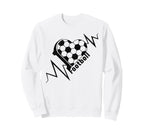 Love Football Heartbeat Soccer Pulse Sweatshirt - Aesthetic Graphic Unisex