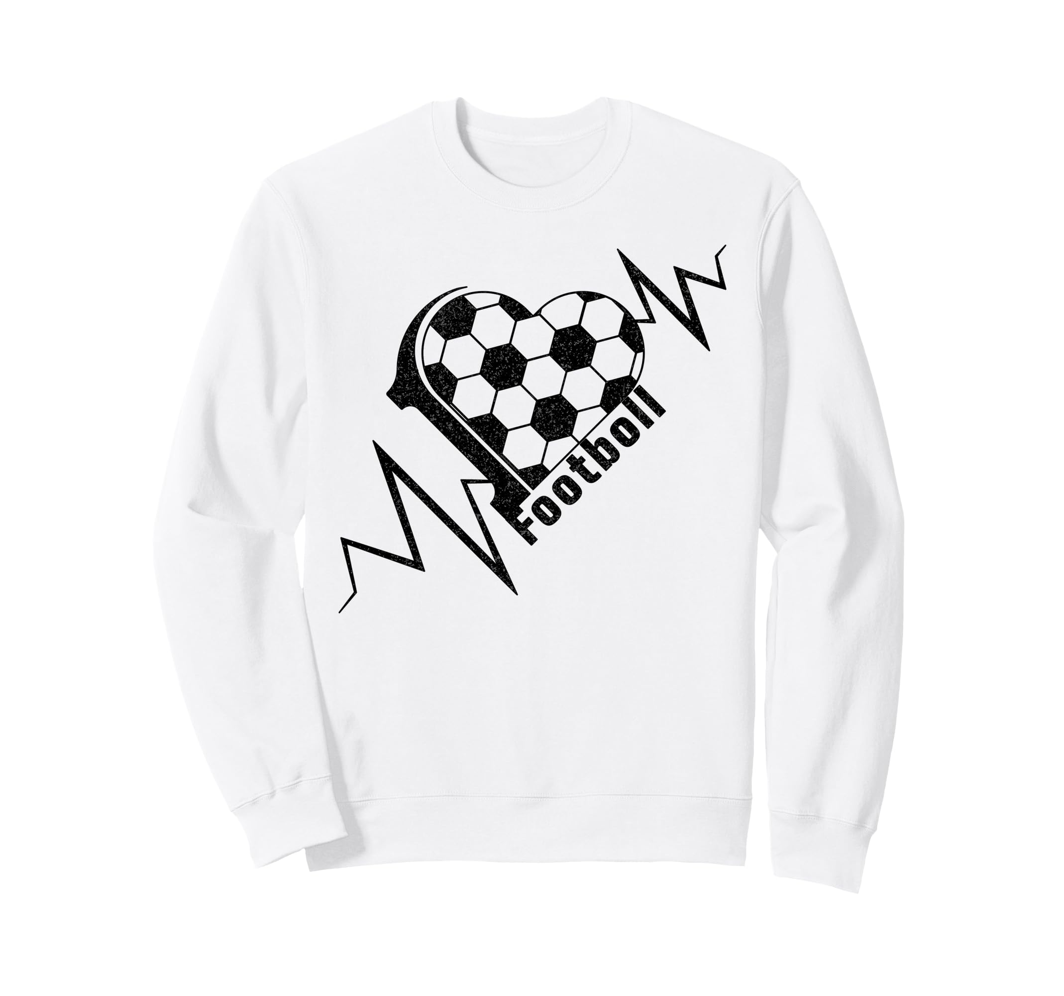 Love Football Heartbeat Soccer Pulse Sweatshirt - Aesthetic Graphic Unisex