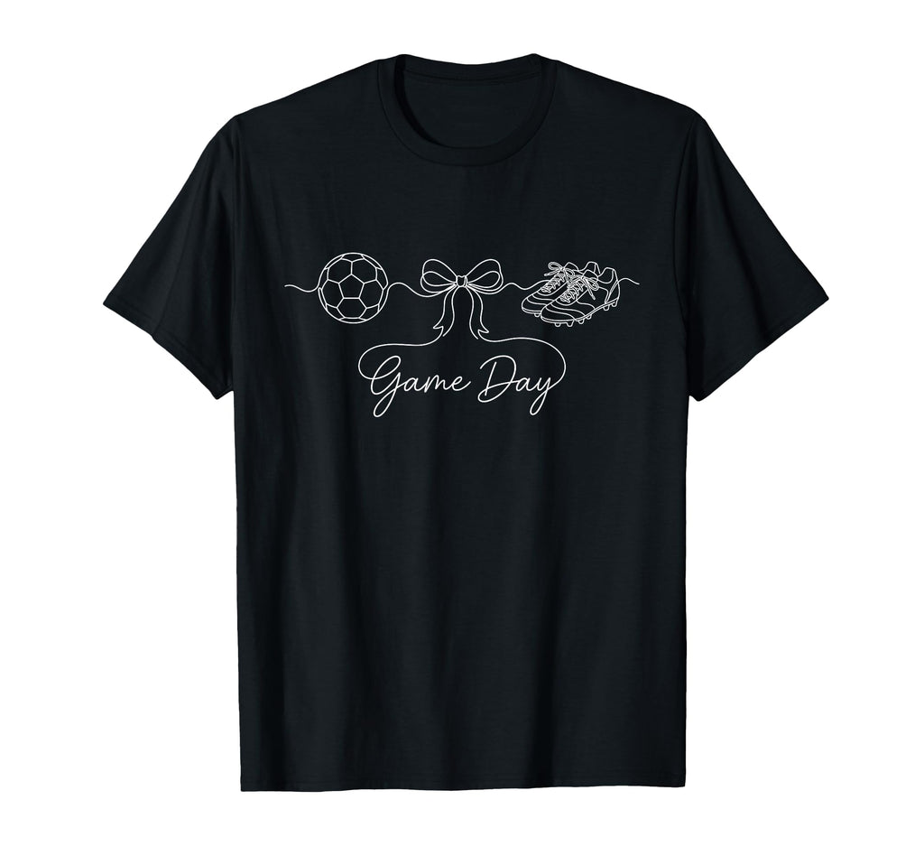 Game Day Soccer Mom Ball Bow Cleats T-Shirt - Streetwear Style for Adults