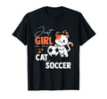 Just Who Loves Cats And Soccer T-Shirt - Trendy Graphic Unisex