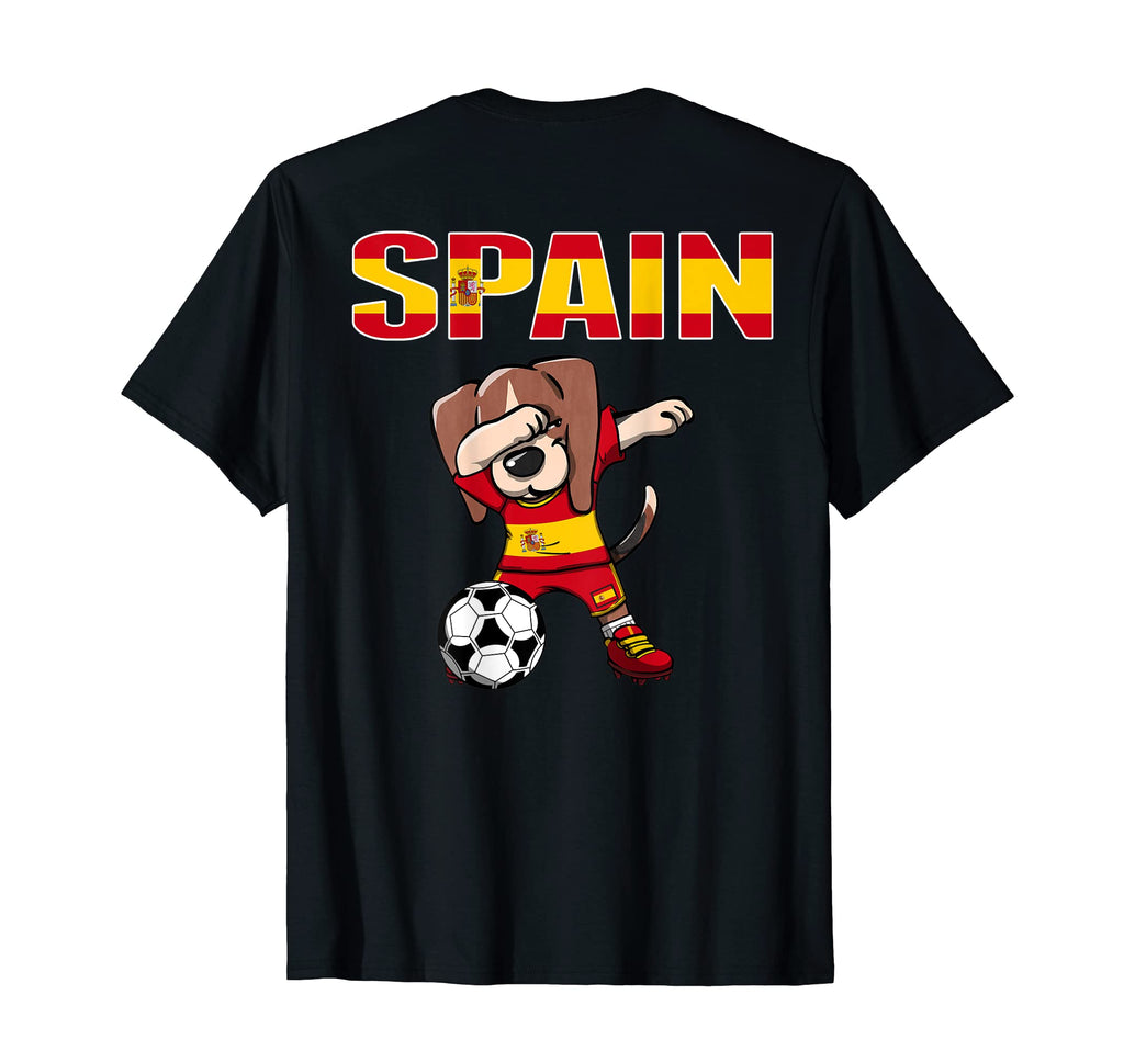 Dabbing Beagle Dog Spain Soccer Fans T-Shirt - Trendy Graphic for Adults