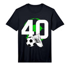 Mens 40Th Birthday Soccer Player T-Shirt - Streetwear Style for Adults