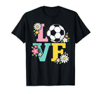Soccer Love Floral Ball Sports Mom T-Shirt - Custom Art Print Unisex
