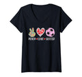 Peach Love Soccer Peace Heart Gift Play Hoodie - Unique Graphic for Adults