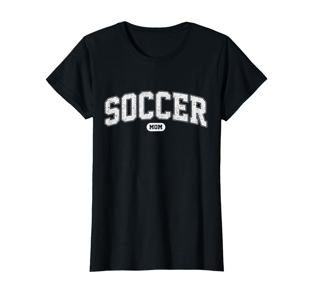 Soccer Mom Funny Athletic Lettering T-Shirt - Graphic Print for Adults