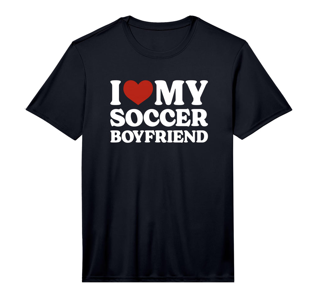 I Love My Soccer Boyfriend Soccer T-Shirt - Minimalist Print Men Women