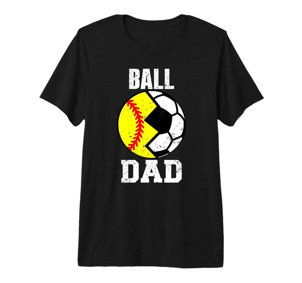 Mens Ball Dad Funny Soccer Softball T-Shirt - Custom Art Print for Adults