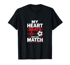 My Heart Beats Match Soccer T-Shirt - Casual Everyday Wear Men Women