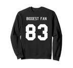 Number 83 Biggest Fan Sport Sweatshirt - Aesthetic Graphic Men Women
