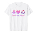 Peace Love Soccer Teen T-Shirt - Fun Novelty Design Unisex