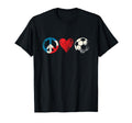 Peace Love And Soccer Peace Symbol T-Shirt - Fun Novelty Design Unisex