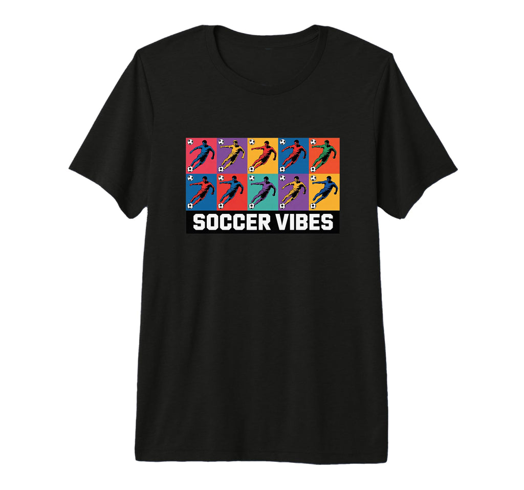 Soccer Vibes Colorful Action Packed T-Shirt - Custom Art Print Men Women