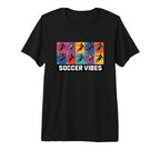 Soccer Vibes Colorful Action Packed T-Shirt - Custom Art Print Men Women