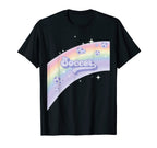 I Love Soccer Pastel Rainbow Stars T-Shirt - Fun Novelty Design for Adults