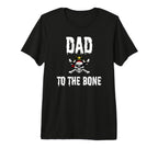 Rock And Roll Dad To Bone Awesome T-Shirt - Minimalist Print Unisex