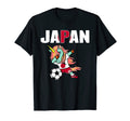 Dabbing Green Unicorn Japan Soccer Fans T-Shirt - Graphic Print for Adults