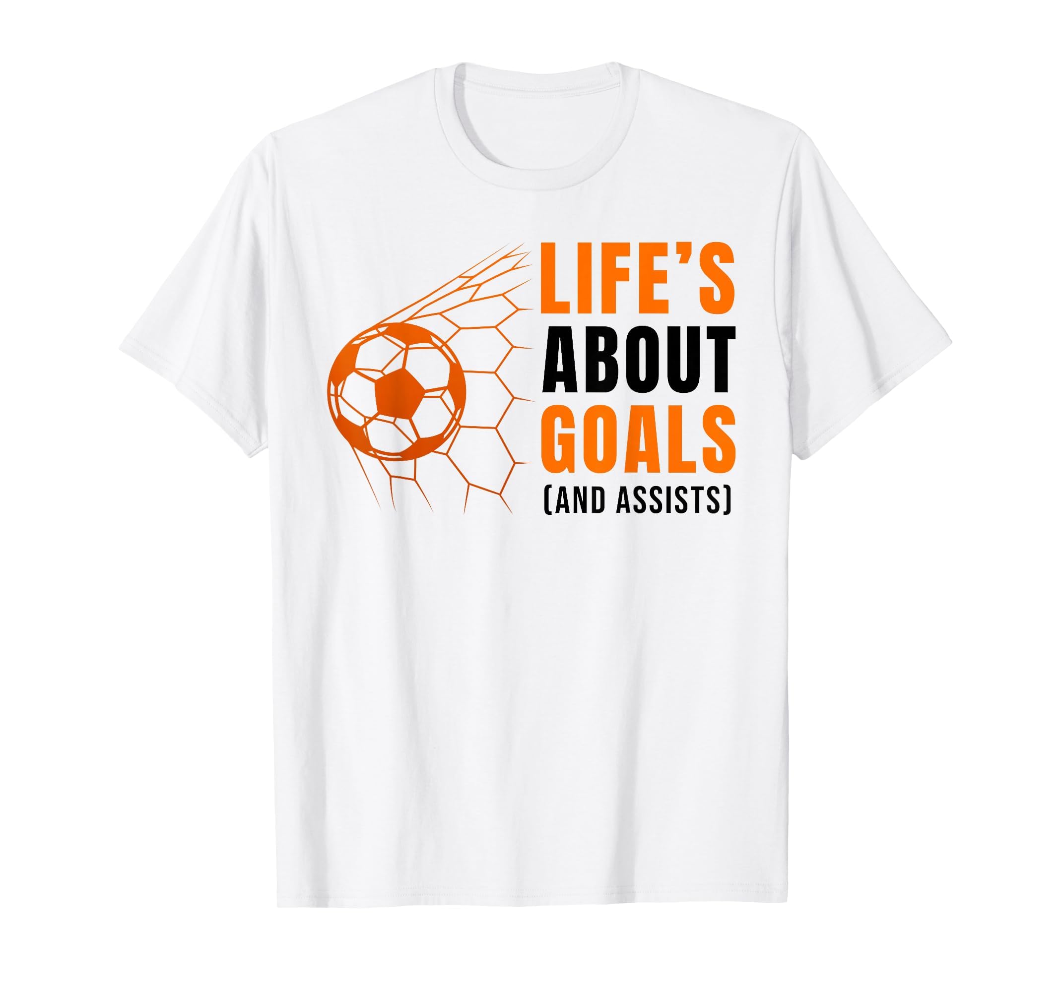 Lifes About Goals Soccer Football Sports T-Shirt - Graphic Print Men Women