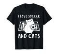 I Love Soccer And Cats Funny Soccer T-Shirt - Novelty Apparel Men Women