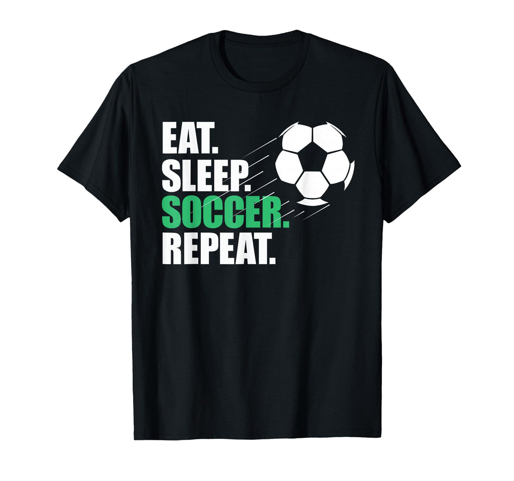 Eat Sleep Soccer Repeat Coaches T-Shirt - Minimalist Print for Adults