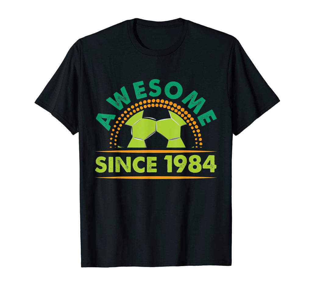 Awesome Since 1984 Funny Soccer Players T-Shirt - Graphic Print Unisex