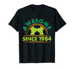 Awesome Since 1984 Funny Soccer Players T-Shirt - Graphic Print Unisex