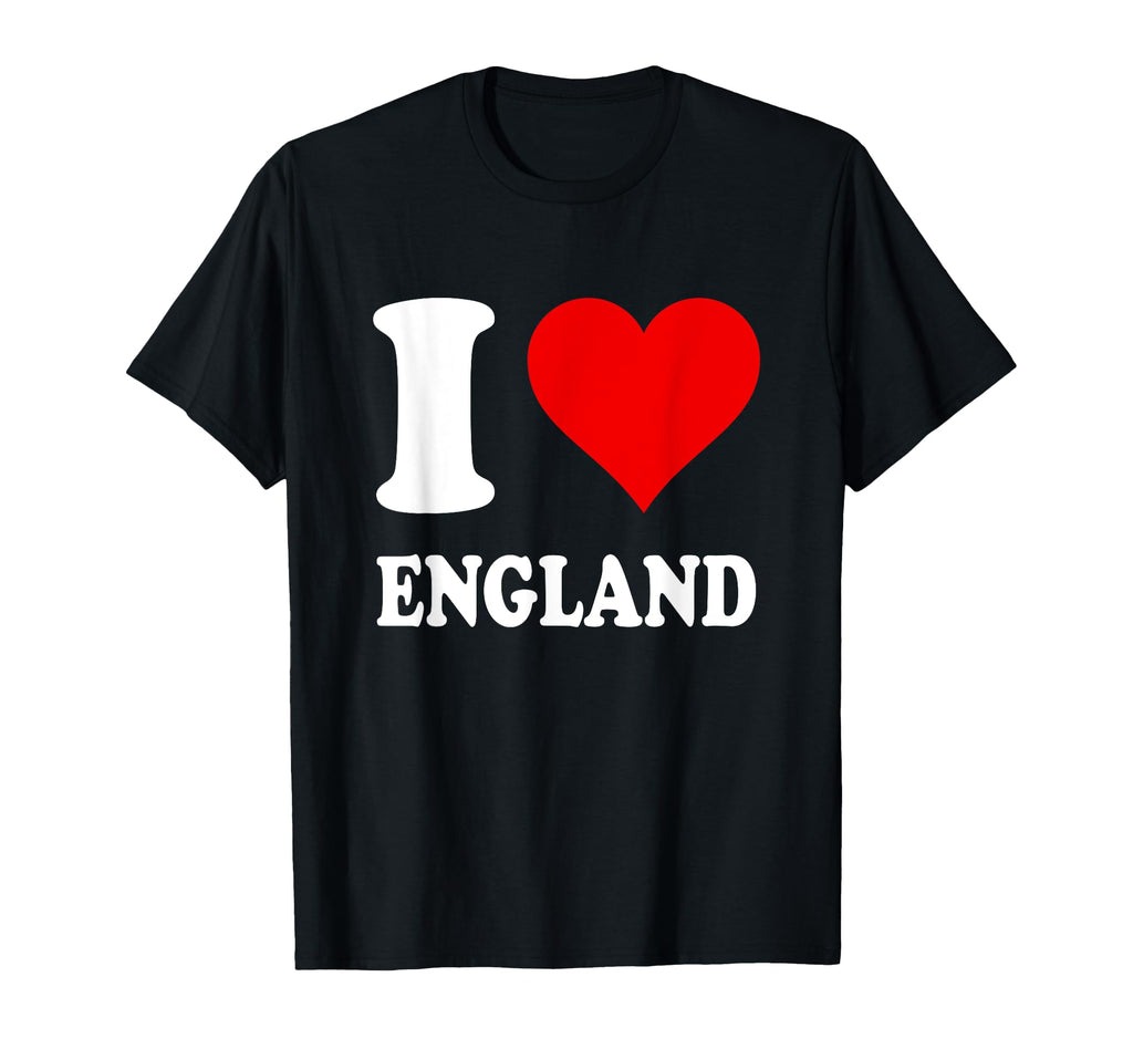 Red Heart I Love England T-Shirt - Minimalist Print Men Women