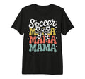Groovy Soccer Football Player Mama T-Shirt - Aesthetic Graphic for Adults