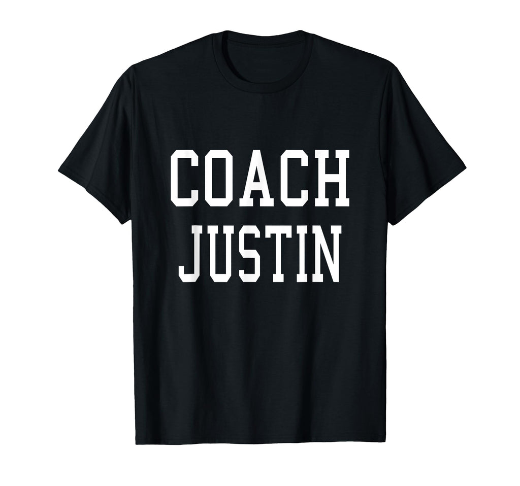Coach Justin Custom Football Soccer T-Shirt - Unique Graphic for Adults