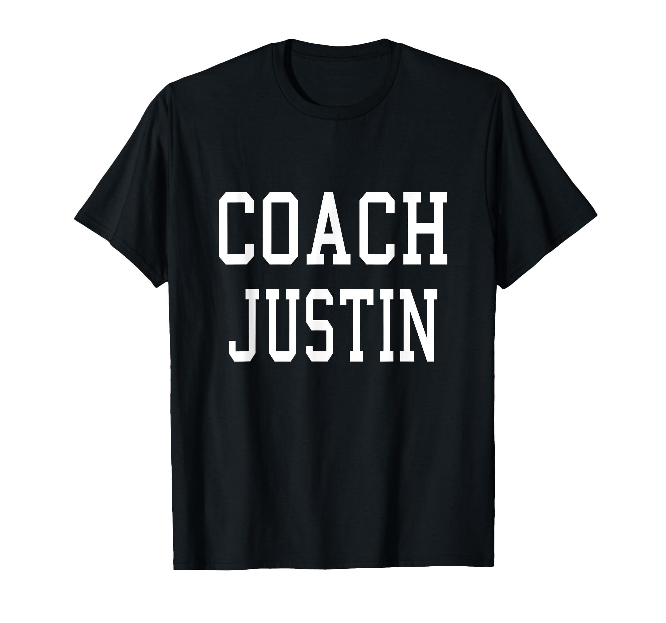 Coach Justin Custom Football Soccer T-Shirt - Unique Graphic for Adults